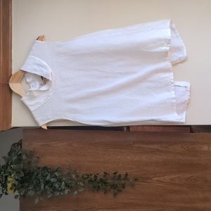 Linen summer flowy white tank